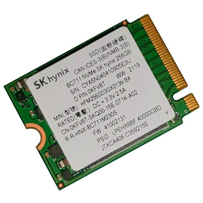 Disco SSD M.2 SK Hynix BC711 NVMe 256GB P/N 0KFV6T Open Box