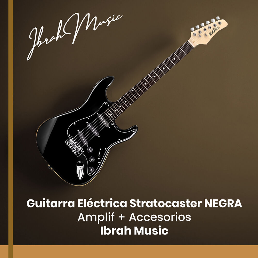 Guitarra Eléctrica Strato Ibrah + Amplif + Accesorios Negra image number 8.0
