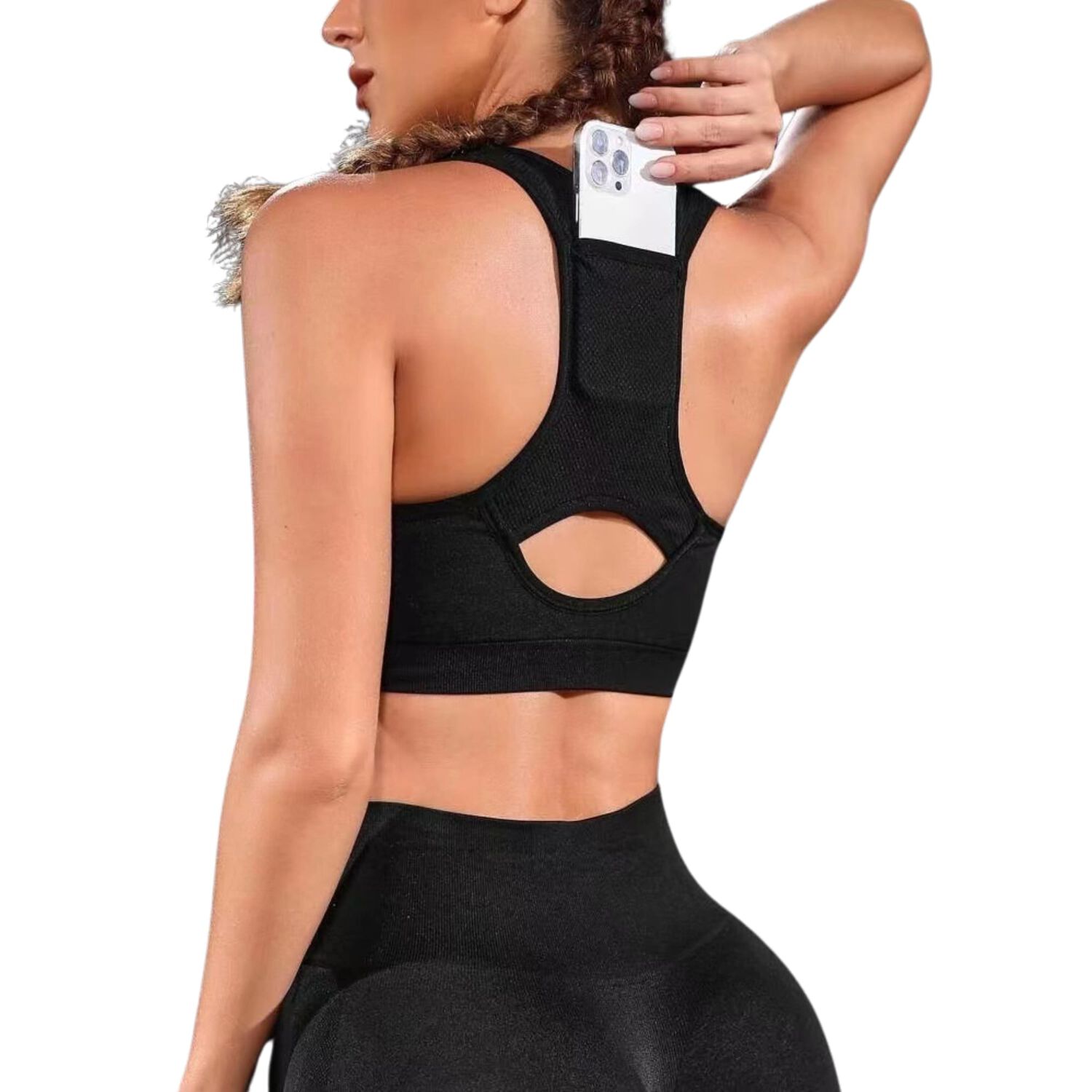 Conjunto Push Up Sin Mangas Tiro Alto Celular Sukha Negro image number 2.0