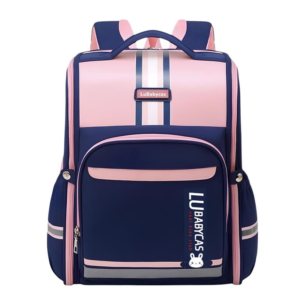 Mochila Escolar Infantil Impermeable 5s Rosada Lubabycas image number 8.0
