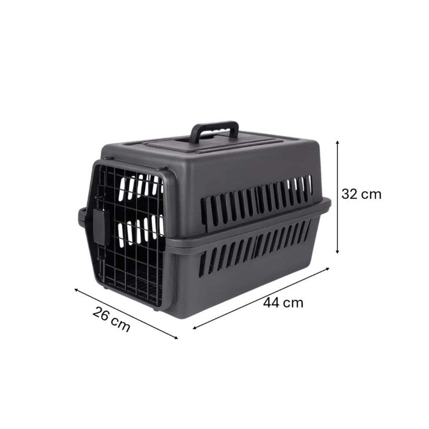 Jaula De Transporte Para Perros Gatos Caja Canil Pl&aacute;stico Negro image number 2.0