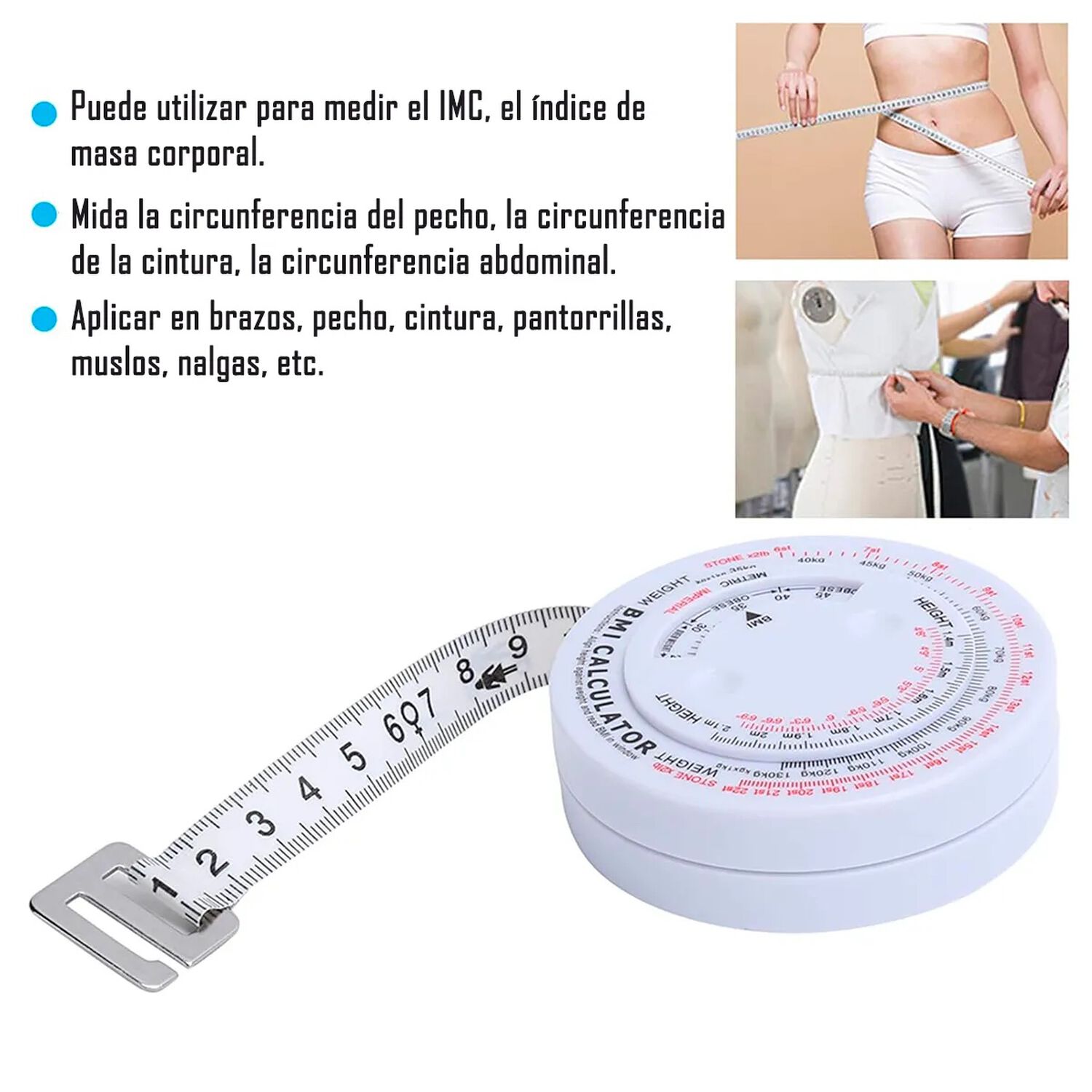 Cinta M&eacute;trica Huincha Indicador De Masa Corporal Imc image number 3.0