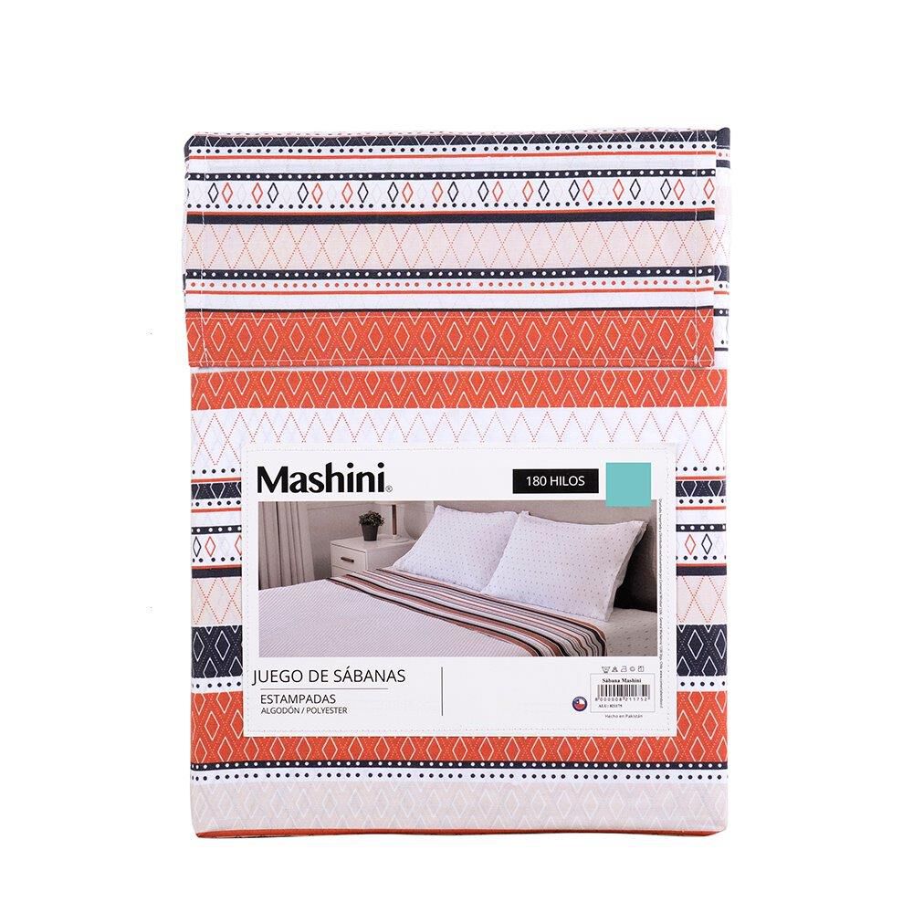 Sabana 180 Hilos Estampadas Mashini 2 P Rombo image number 5.0