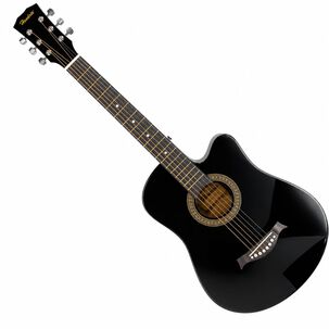 Guitarra Ac&uacute;stica 39 Pulgadas Negra Con Funda Y Cuerdas - Ps