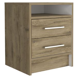 Velador 2 Cajones Fm-020c - Caf&eacute; Claro