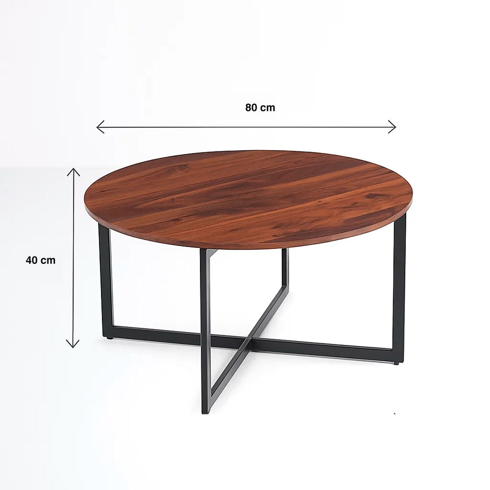 Mesa De Centro 80cm Redonda - Madera Oscura Walnut image number 3.0