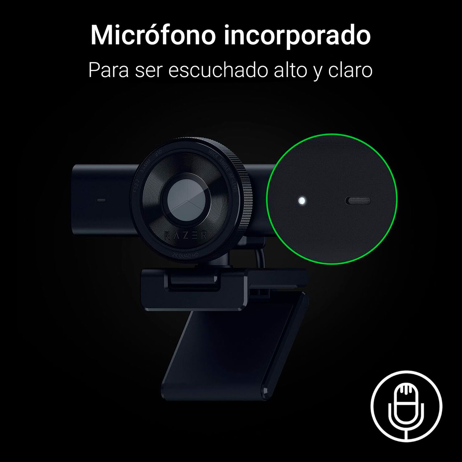 C&aacute;mara Web Gamer Razer Kiyo V2 X Webcam 1440p 60fps image number 3.0