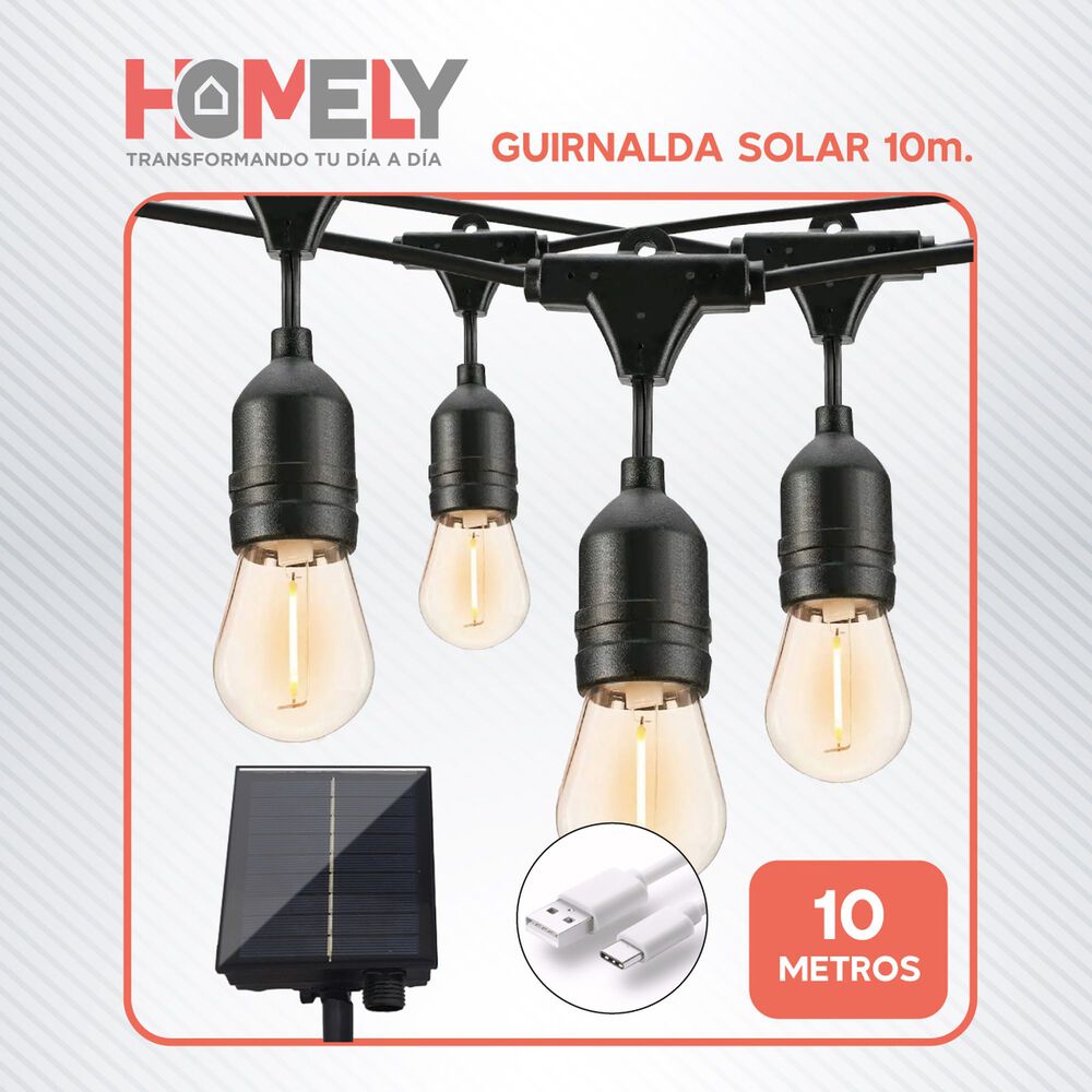 Guirnalda Terraza Solar Cascada Luces Led 10 Metros image number 6.0