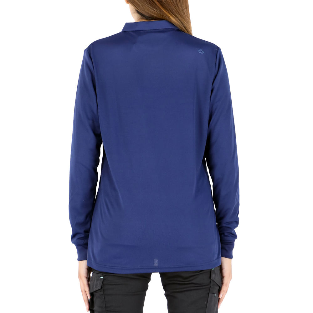 Polera Cooldry Quebec Manga Larga Mujer Azul image number 2.0