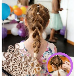 Set De 80 Mini Bandas O Colets El&aacute;sticas Para El Cabello Suaves Y Sin Costuras