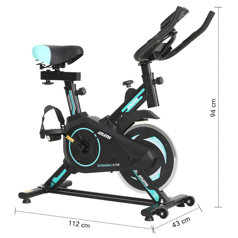 Bicicleta Spinning Atletis Pro 400 Turquesa 6 Kg image number 2.0