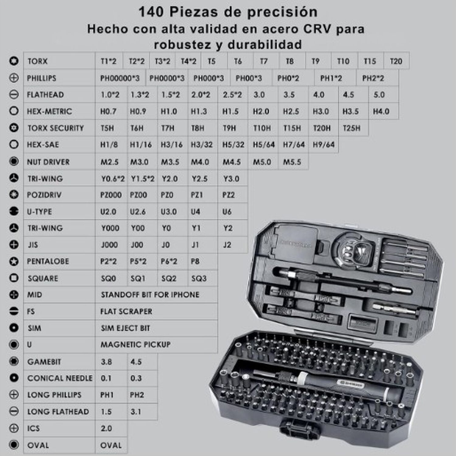 Juego Destornilladores De Precisi&oacute;n 153 Piezas En 1 image number 2.0
