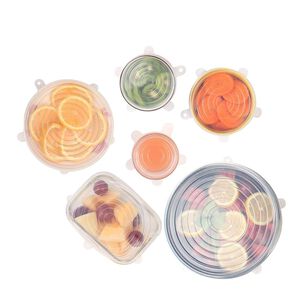 Set 6 Tapas Silicona Extensible Anti Escurrimientos Sellados