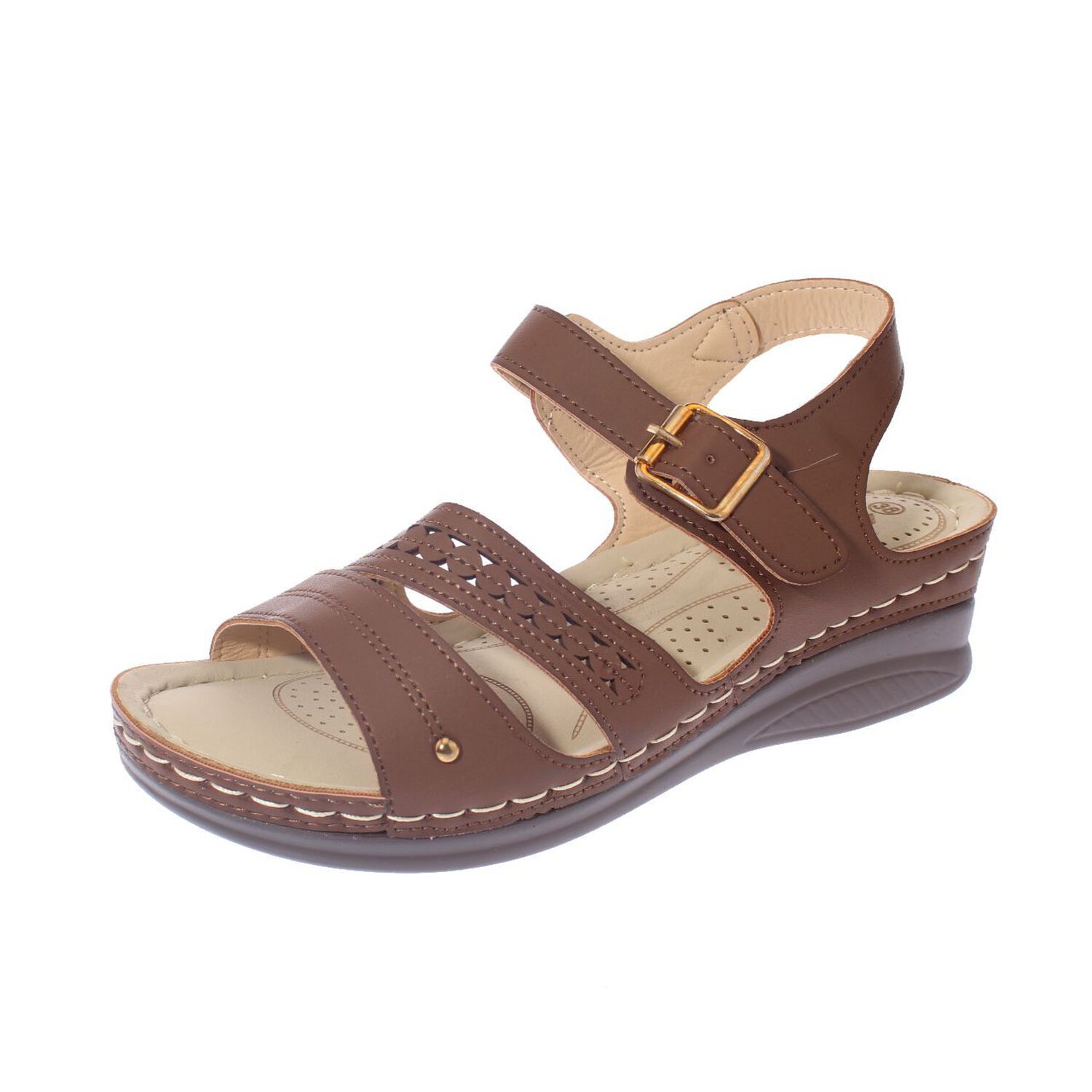 Sandalia Confort Caf&eacute; Modelo Italiano Art. 5ask76601brown image number 0.0