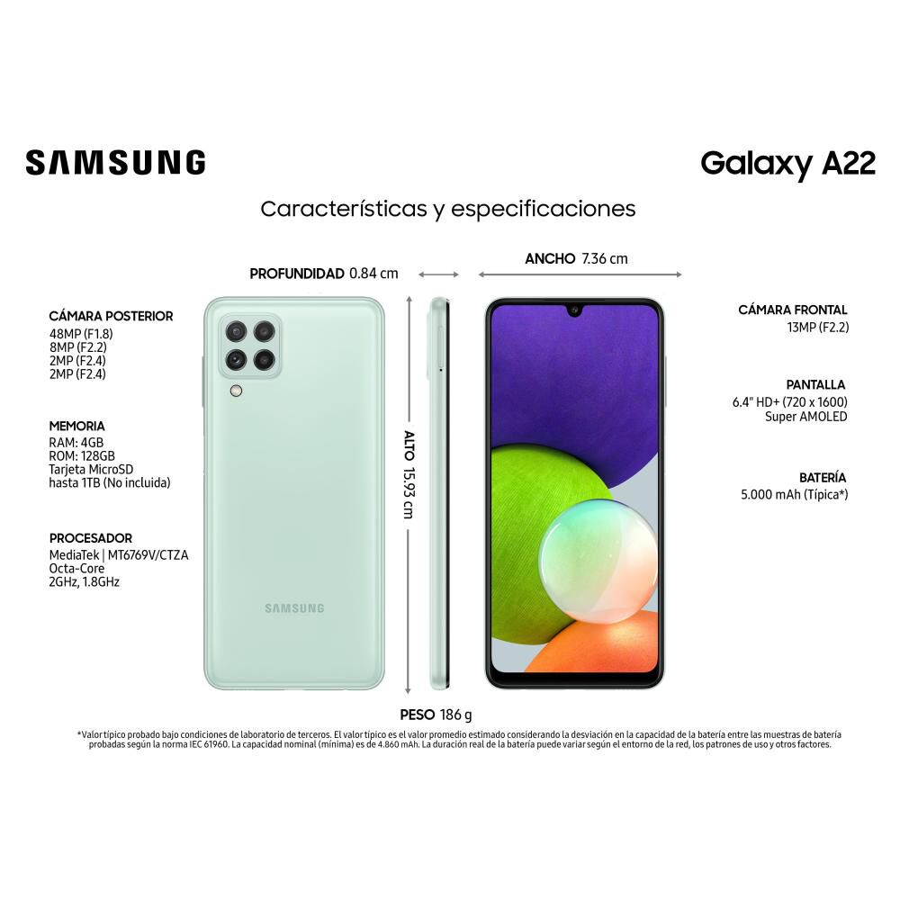Smartphone Samsung Galaxy A22 / 128 GB / Liberado image number 1.0