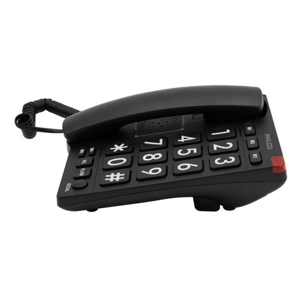 Telefono Sobre Mesa Botones Grandes Negro Rt170bk Philco image number 1.0
