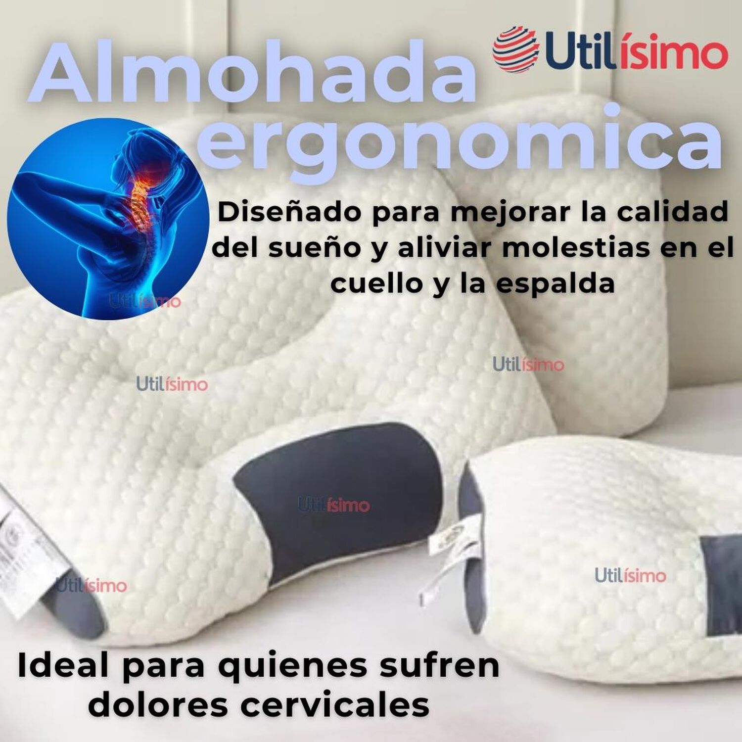 Almohada Ortop&eacute;dica Ergon&oacute;micas Para Cuello Y Cervical image number 1.0