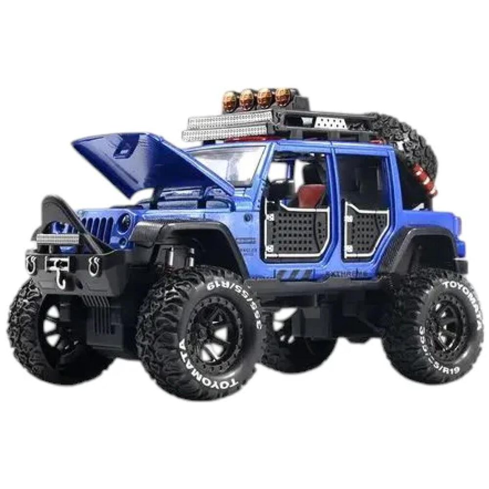 Juguete Auto Jeep Wrangler A Escala 1:24 Azul Infnatil image number 0.0