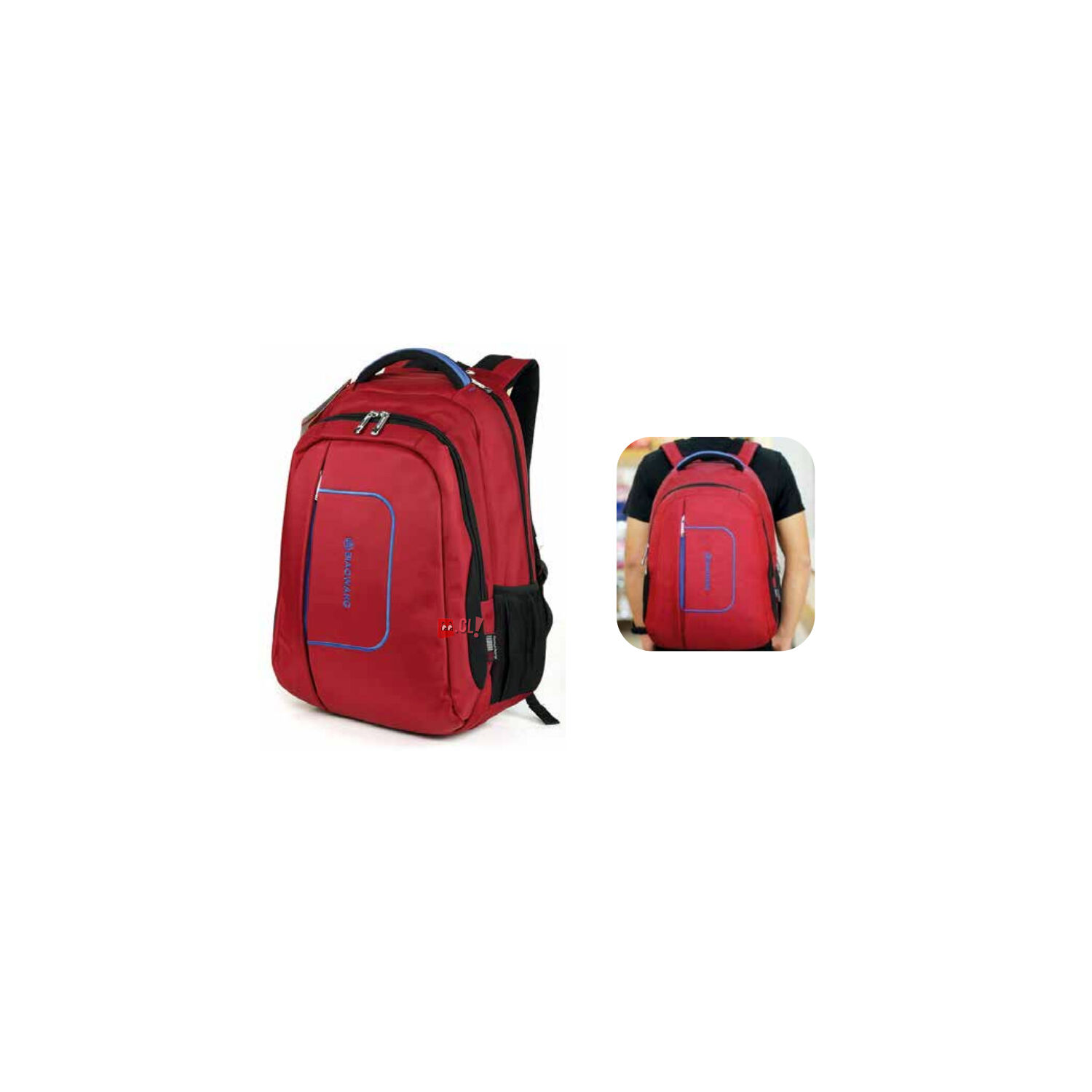 Mochila Impermeable Para Notebook Color Rojo - Ps image number 1.0