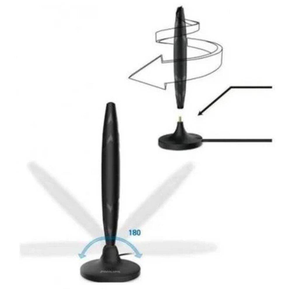 Antena Indoor Para Tv Hdtv 180 Rotacion Coaxial Sdv1230 image number 1.0