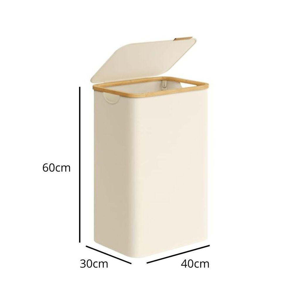 Cesta De Ropa Con Tapa 60cm Para Lavanderia image number 2.0