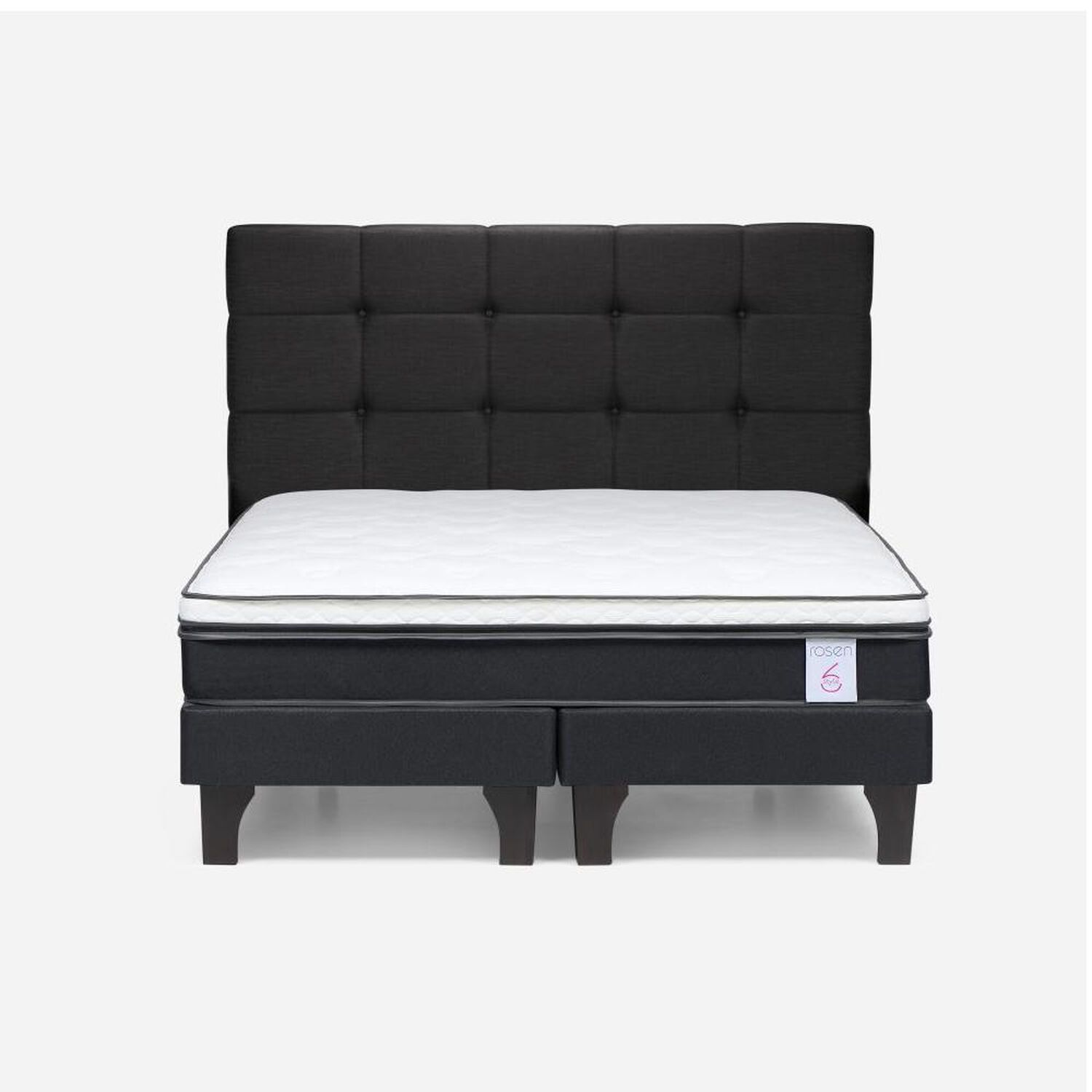 Cama Europea Rosen New Style 6 / 2 Plazas / Base Dividida + Respaldo image number 0.0