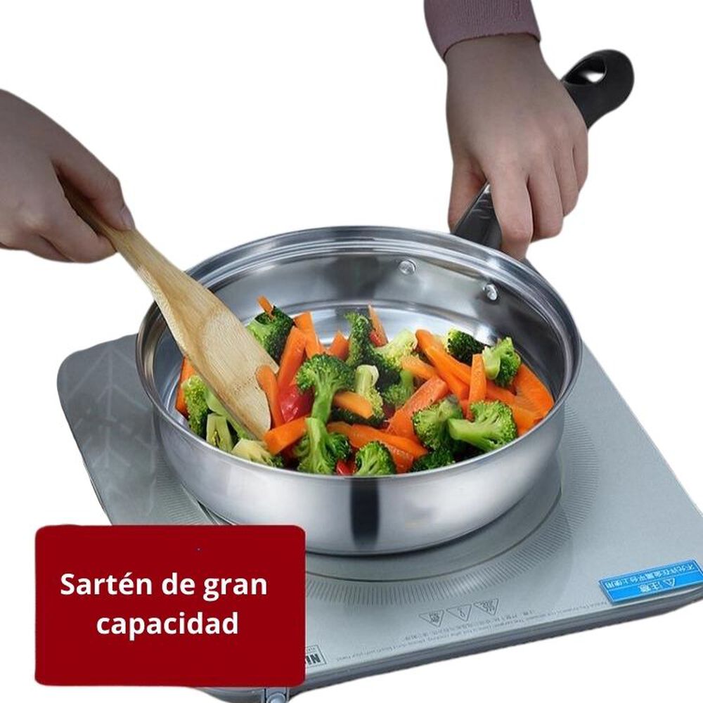 Juego De Ollas Y Sart&eacute;n Bater&iacute;a 5 Pcs Cocina Inoxidable image number 6.0