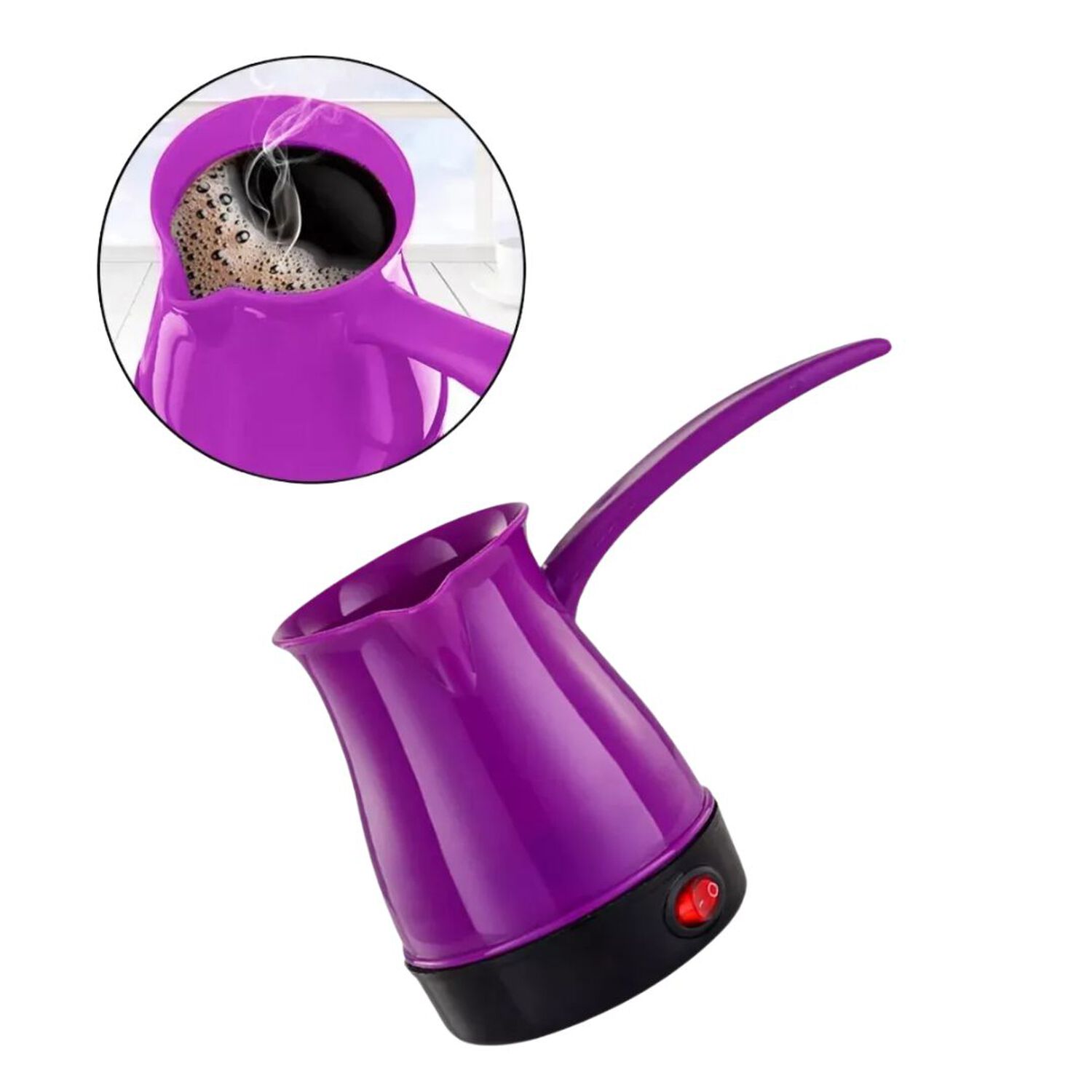 Cafetera Turca 600w Tetera El&eacute;ctrica 300ml Oficina Morada image number 3.0