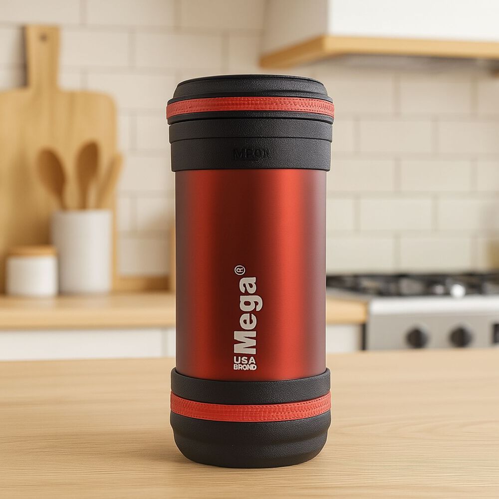 Termo Mega Maxx 600ml Comidas Metalico Acero Inoxidable Rojo image number 0.0