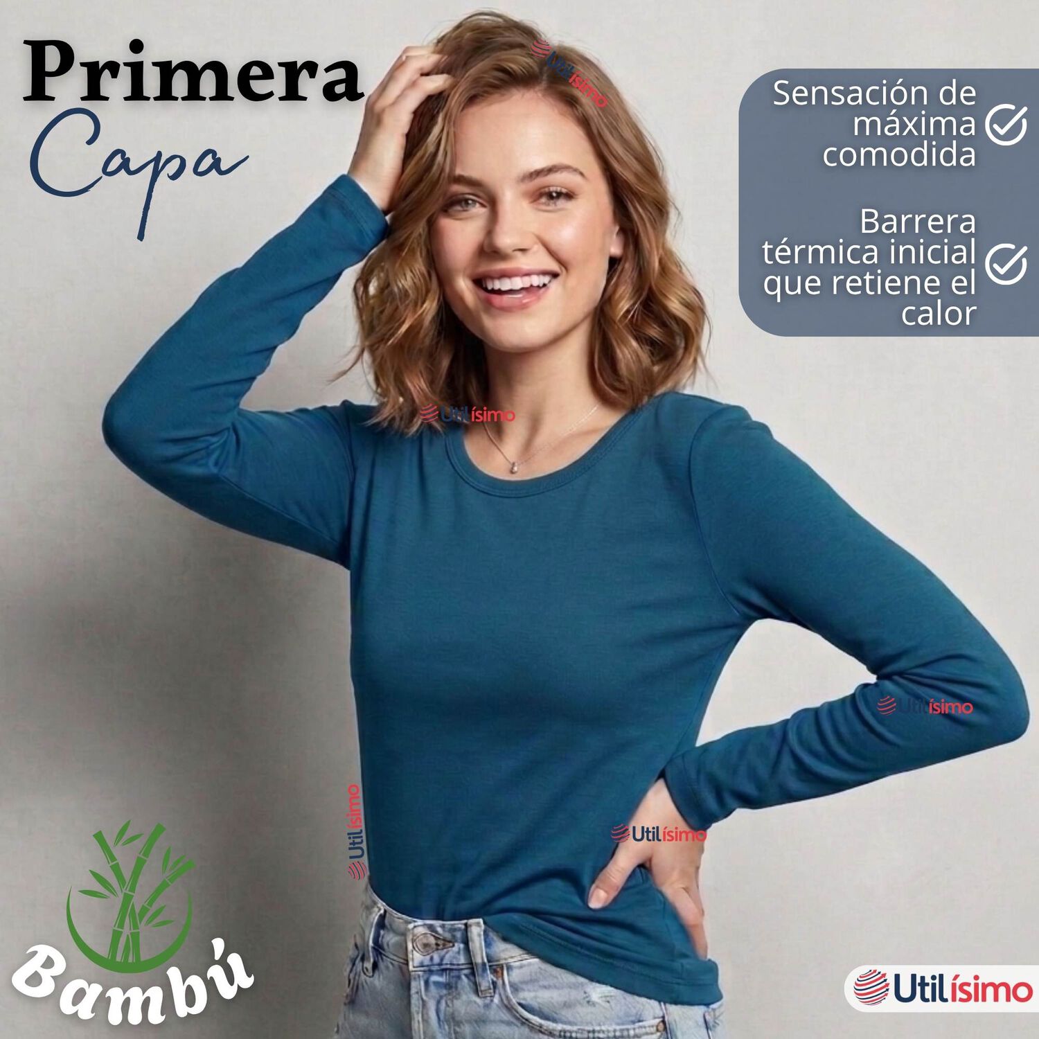 Camiseta Polera Bamb&uacute; Primera Capa Manga Larga Colores Surtidos Mujer image number 3.0