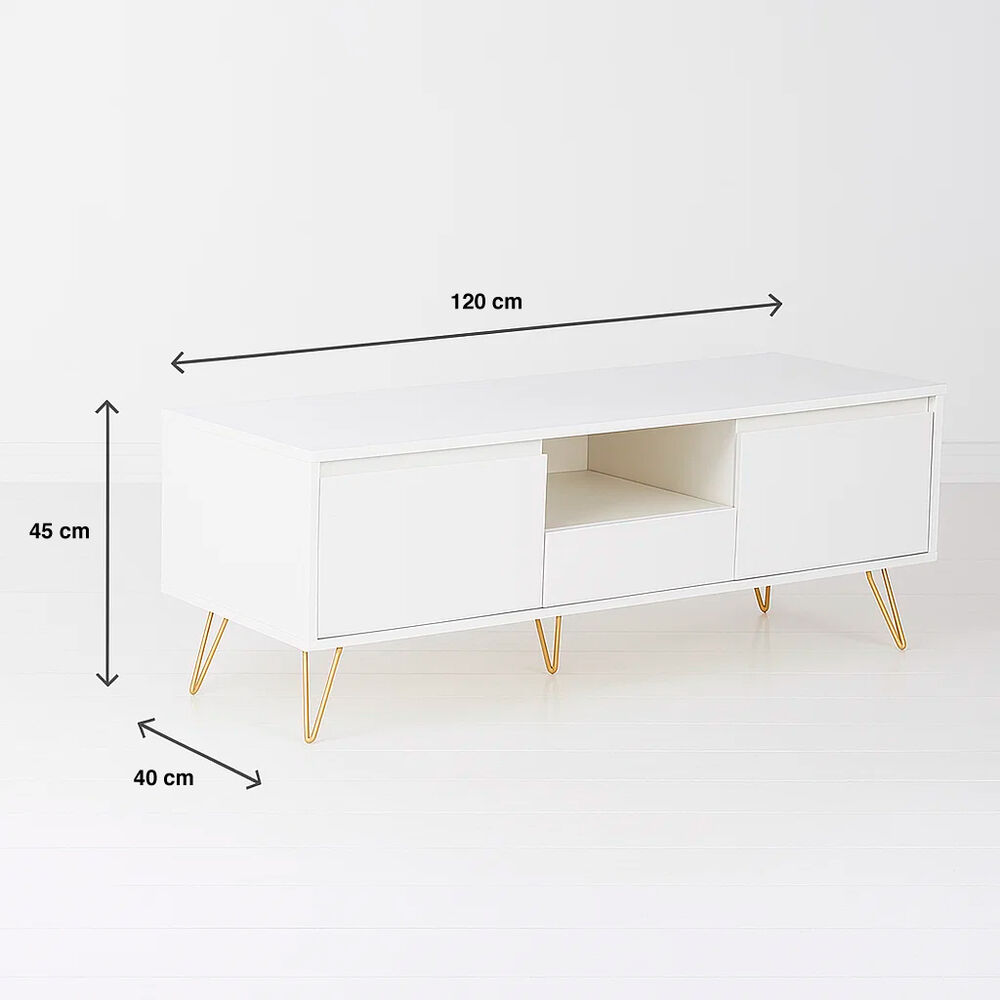 Rack De Tv O Buffet Con Cajones Simply White image number 3.0