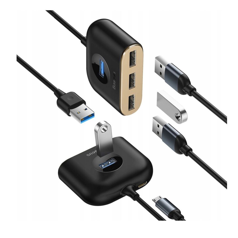 Adaptador Hub 4 En 1 Usb 3.0 2.0 5gbs Baseus Negro image number 3.0