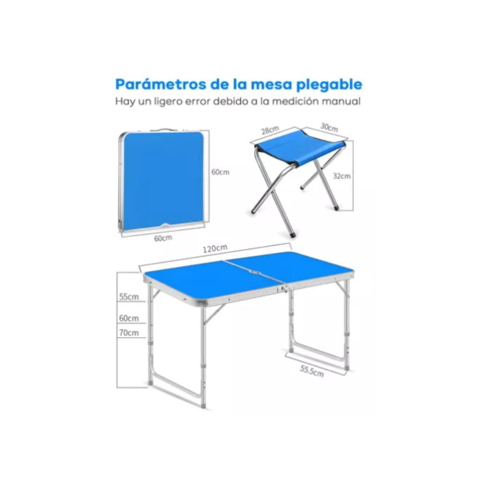 Mesa Plegable Portátil 4 Sillas De Aleación Aluminio Camping image number 6.0