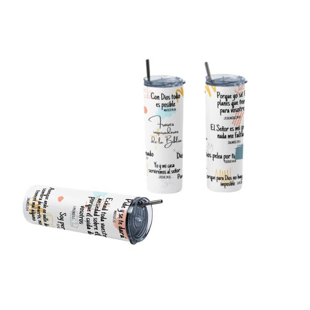 Termo Botella T&eacute;rmica Cristiano Con Vers&iacute;culos B&iacute;blicos Evang&eacute;lico Jes&uacute;s image number 1.0