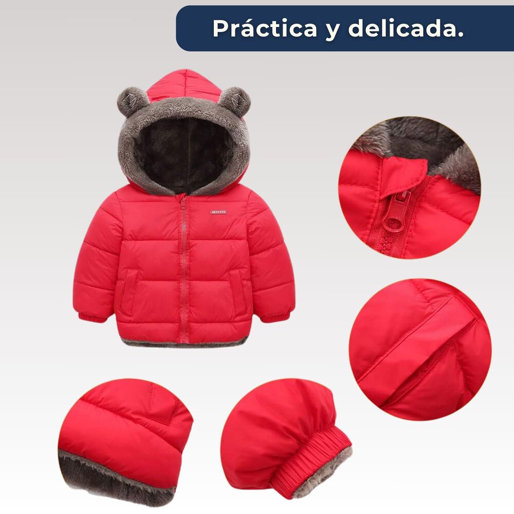 Parka Con Capucha Manga Larga Unicolor Ni&ntilde;o Y Ni&ntilde;a Jump Kids Red image number 5.0