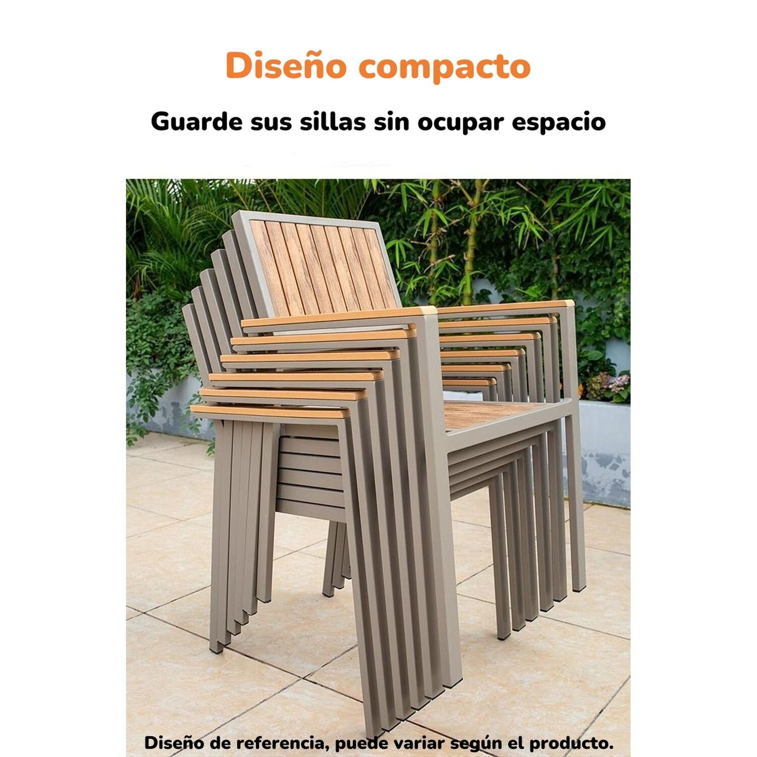 Juego De Comedor Exteriores 180cm Y 6 Sillas Impermeables image number 13.0
