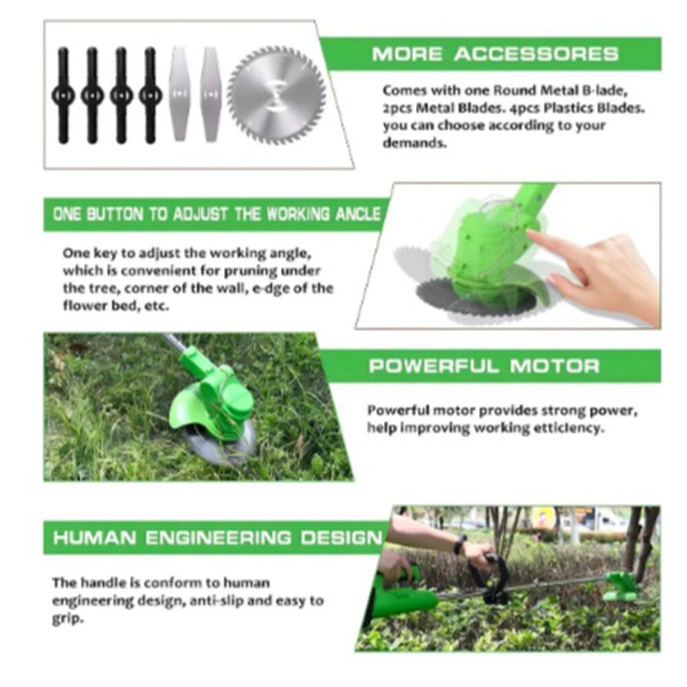 Cortadora De C&eacute;sped Inal&aacute;mbrica 21v + 2 Bater&iacute;as Y Acceso image number 2.0