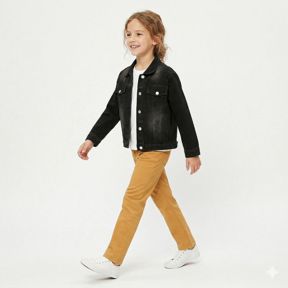 Chaqueta Mezclilla Ni&ntilde;os Denim Cl&aacute;sica Con Bolsillos image number 0.0