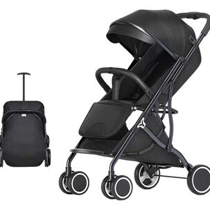 Coche De Paseo Compacto Con Accesorios Lubabycas Black