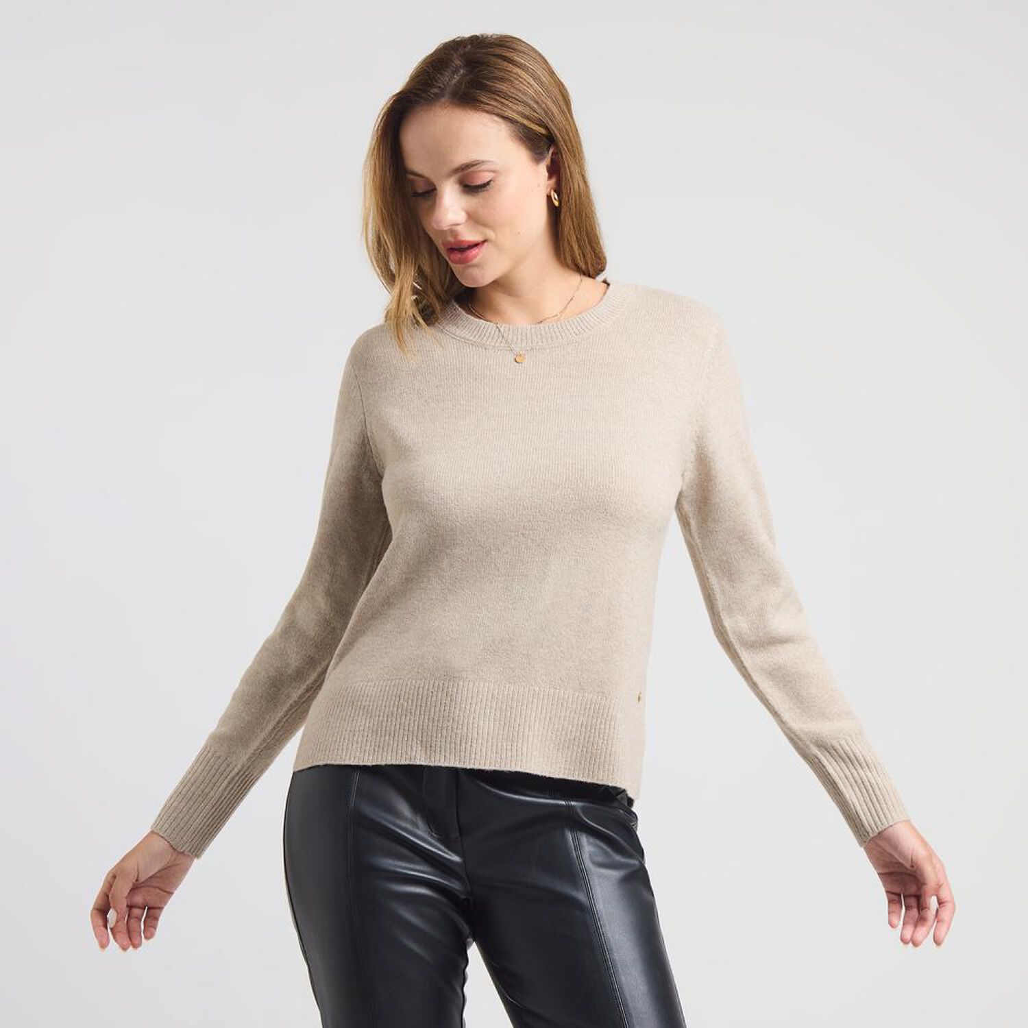 Sweater Listado Regeular Manga Larga Cuello Redondo Mujer Kimera image number 0.0