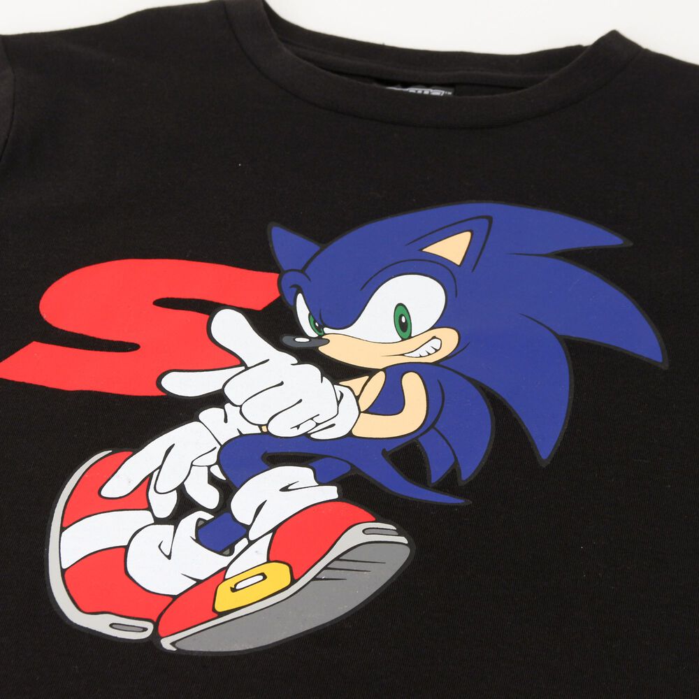 Polera Manga Larga Ni&ntilde;o Personaje Negro Sonic image number 2.0
