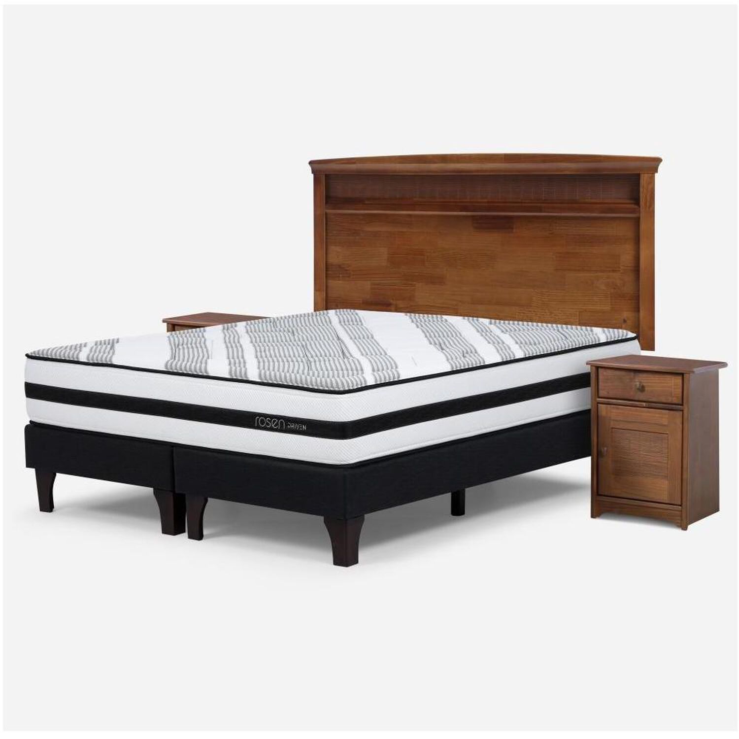 Cama Europea Rosen Driven / 2 Plazas / Base Dividida + Set De Maderas Veneto image number 3.0