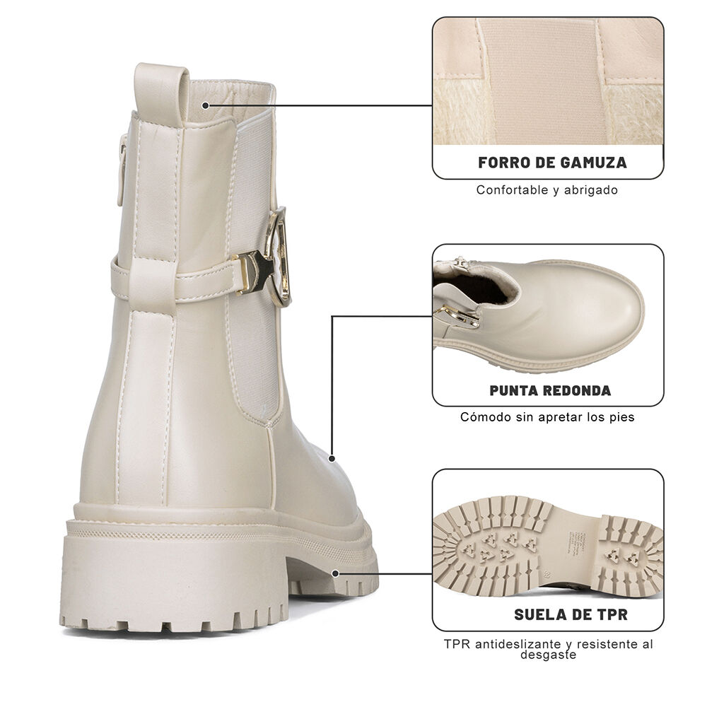 Botin Casual Mujer Eco Cuero Con Felpa Comodo Weide Zs60 image number 8.0