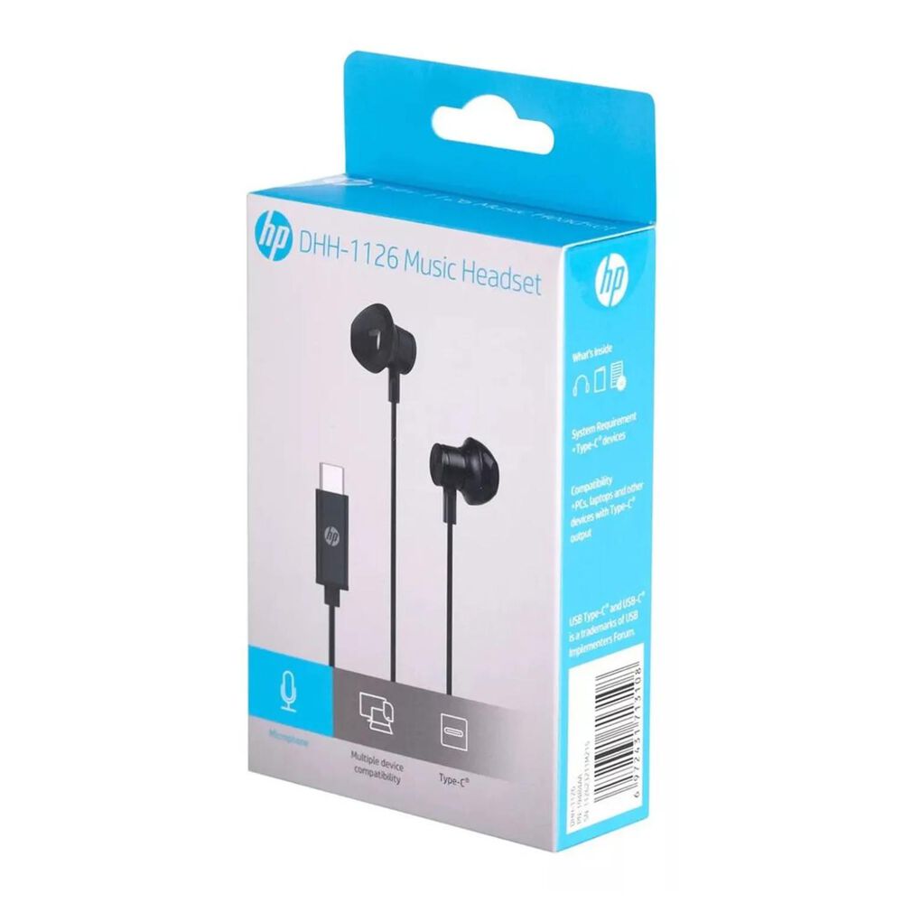 Audifonos Alambricos Manos Libres Usb C Negro Dhh-1126 Hp image number 4.0