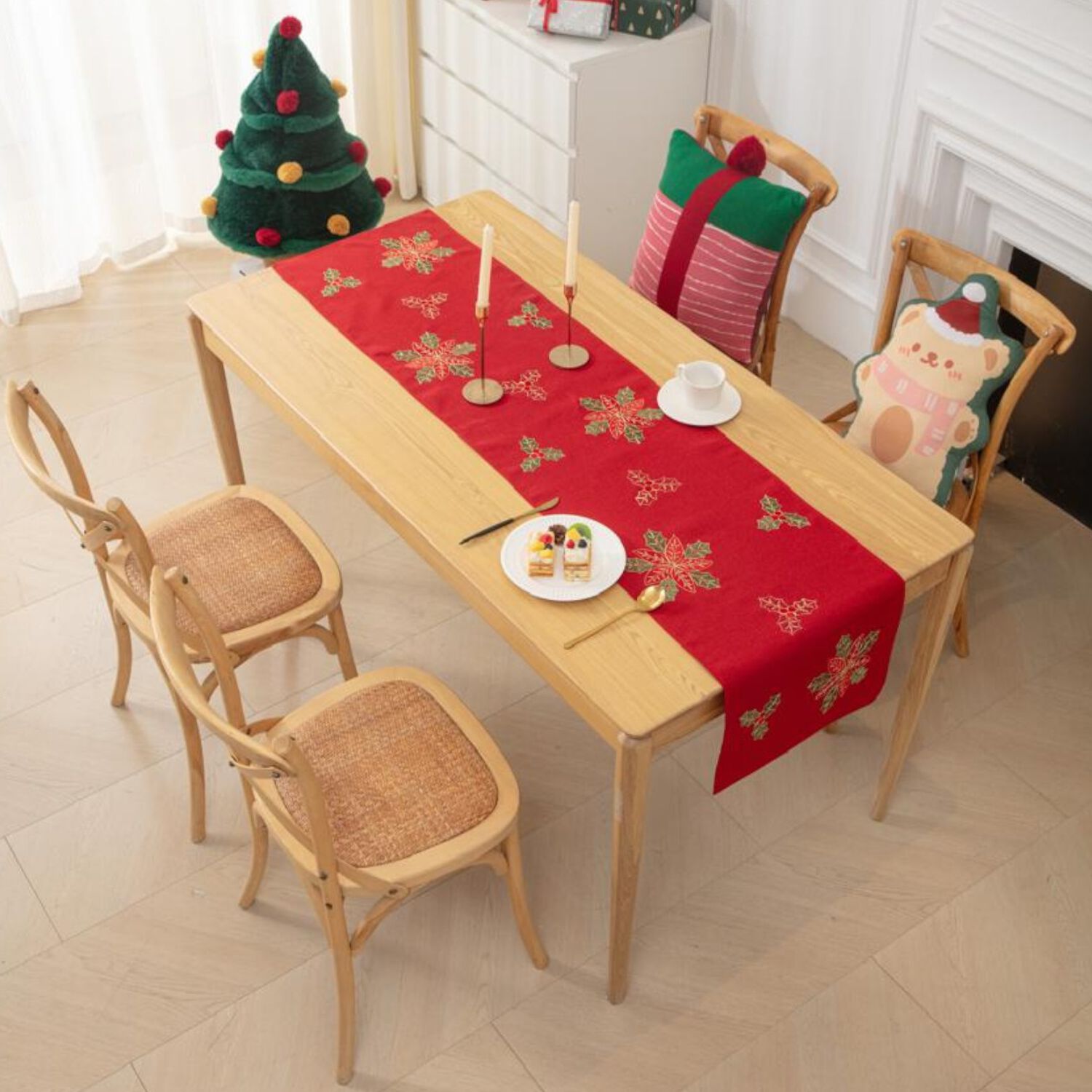 Camino De Mesa Navide&ntilde;o 36x180 Cm Dise&ntilde;o En Arpillera Ideal Para Decoraci&oacute;n Md05 image number 0.0