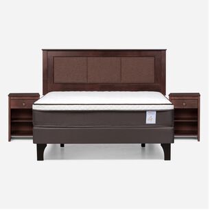 Cama Europea Rosen New Style 4 Plus / 2 Plazas / Base Normal + Set De Maderas Rachel