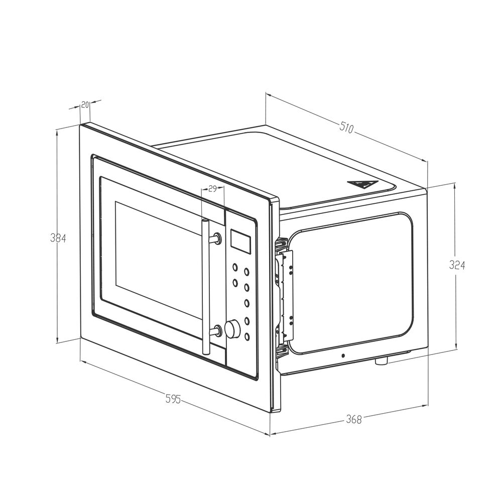 Microondas Empotrado Groner Inox Grill 25l image number 2.0