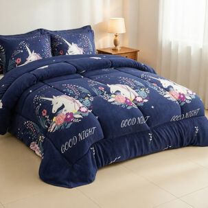 Plumon De Invierno Plush Liso Con Chiporro De 1.5 Plazas + 1 Funda Para Almohada Cip1.5p-32