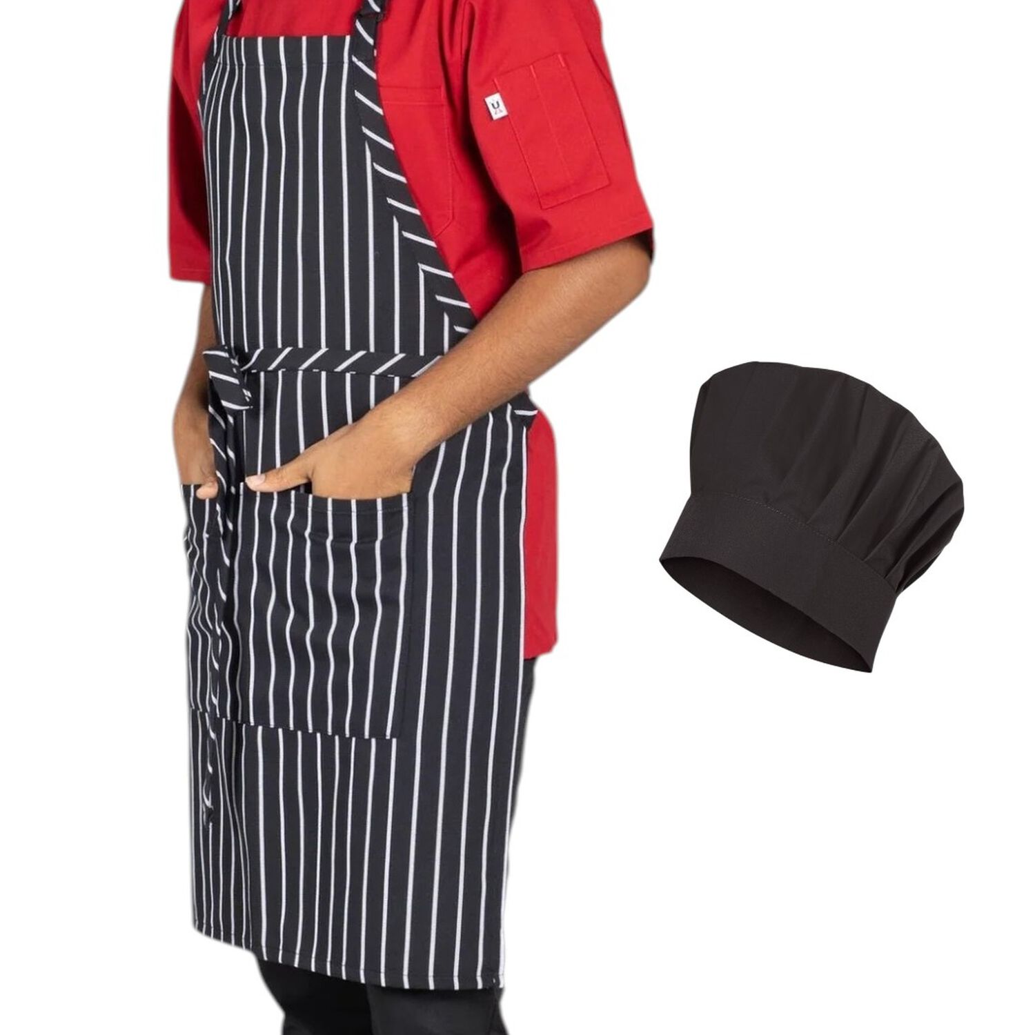 Set Cocinero Chef Pechera O Delantal Y Gorro image number 2.0