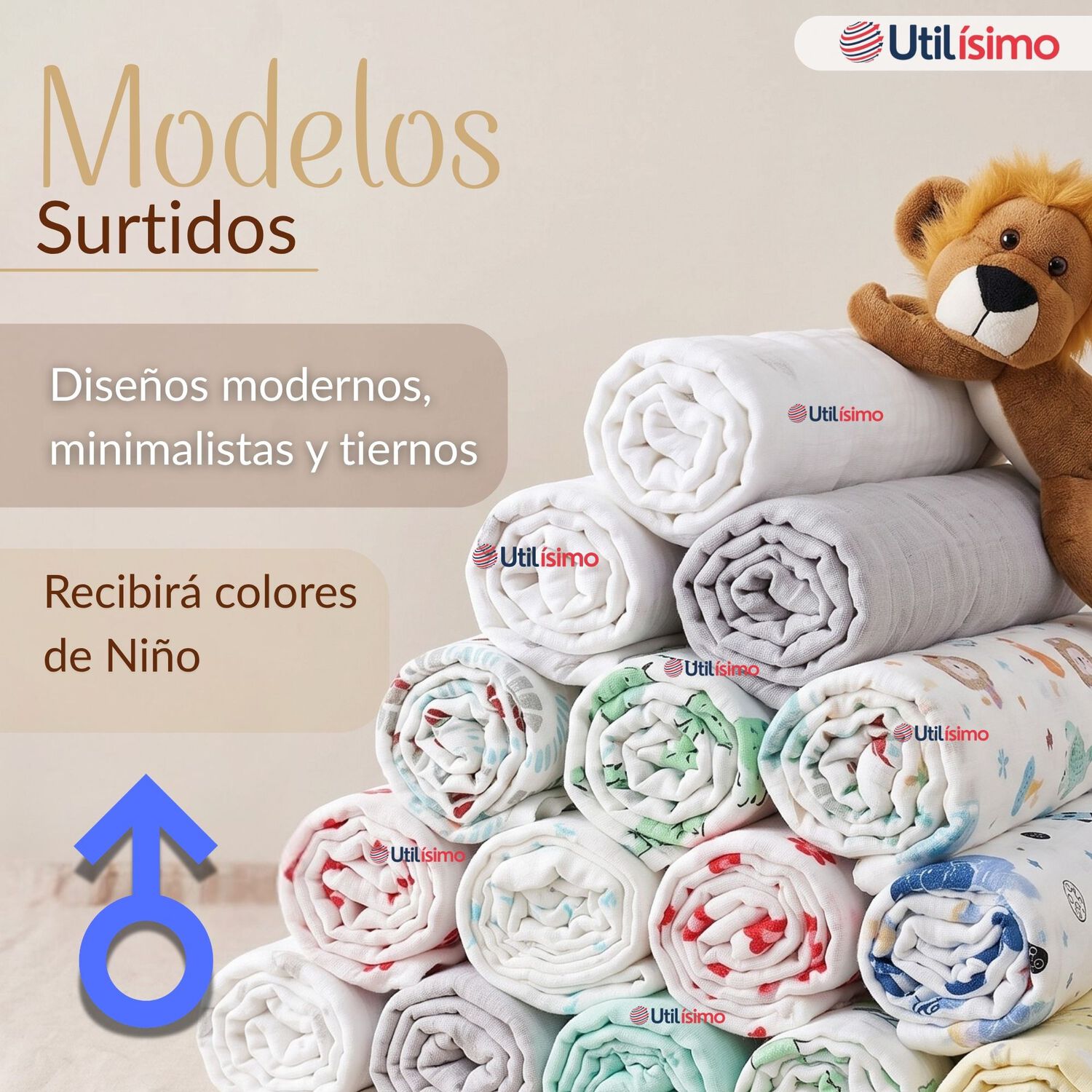 Manta Muselina 70x 70 Cm Beb&eacute; Ni&ntilde;o Multiuso 100% Algod&oacute;n Colores Surtidos image number 4.0